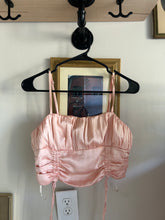 Load image into Gallery viewer, Thrifted Pink Silk Crop Top
