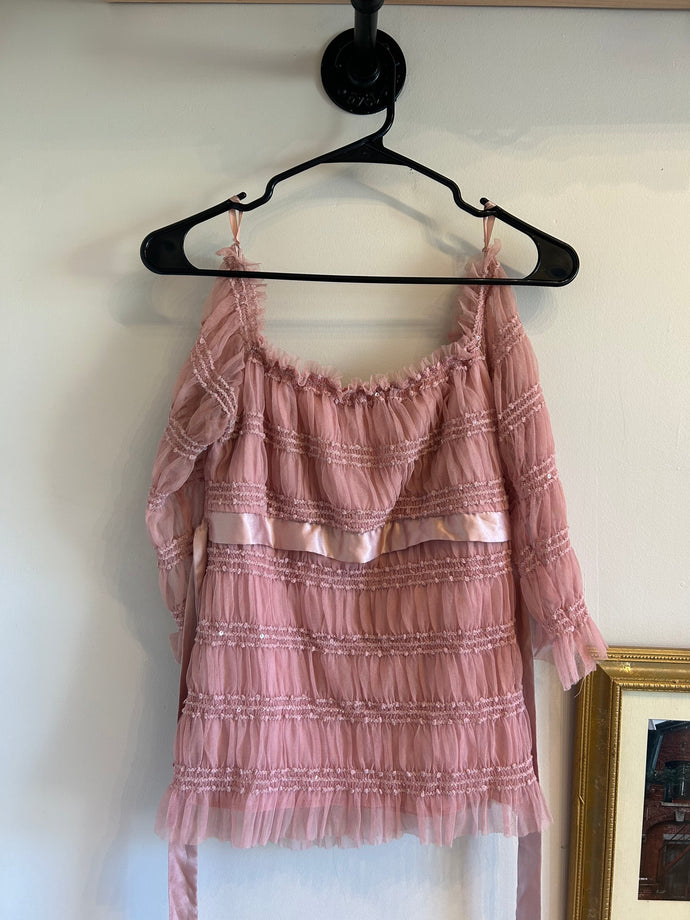 Vintage Sequin Pink Top