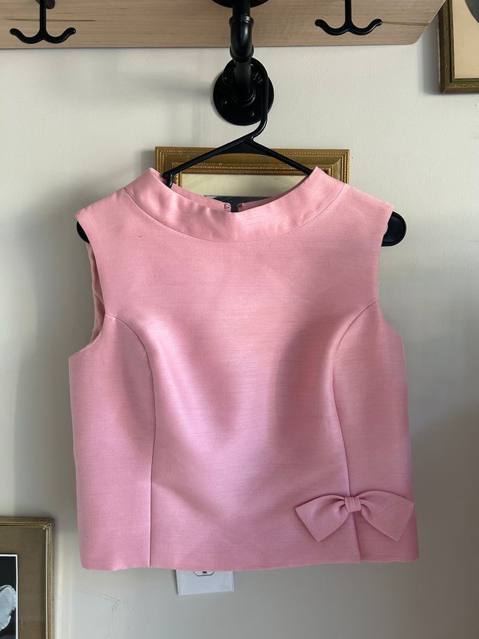 Vintage Pink Bow Blouse