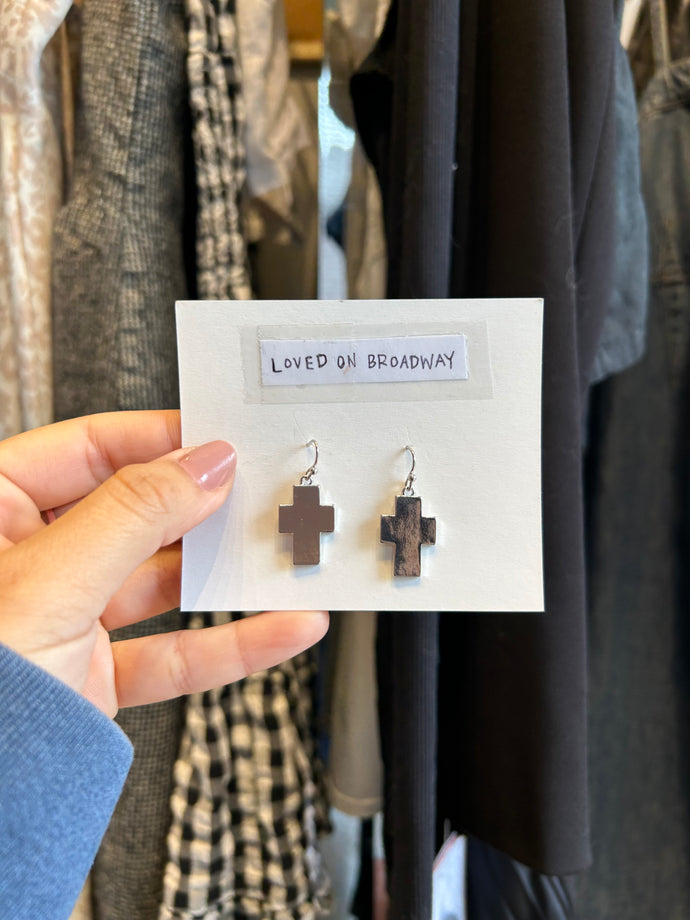 Silver Cross Earrings