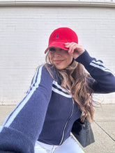 Load image into Gallery viewer, Striped Navy Blue Zip-Up Jacket
