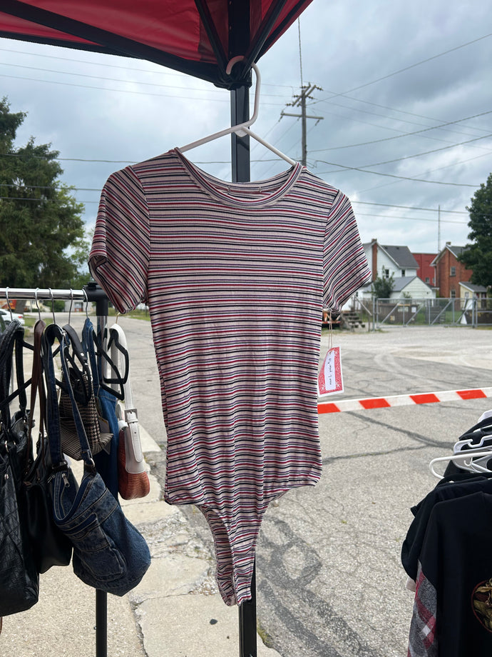 Large Vintage Striped Bodysuit