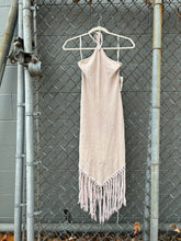 Load image into Gallery viewer, Halter Top Fringe Tan Dress
